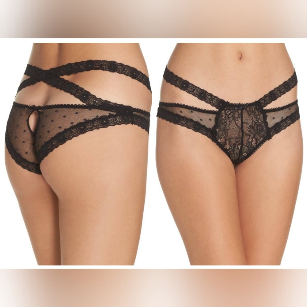 NWT Honeydew Intimates Peek-a-view Strappy Lace Keyhole Panty - Picture 2 of 6